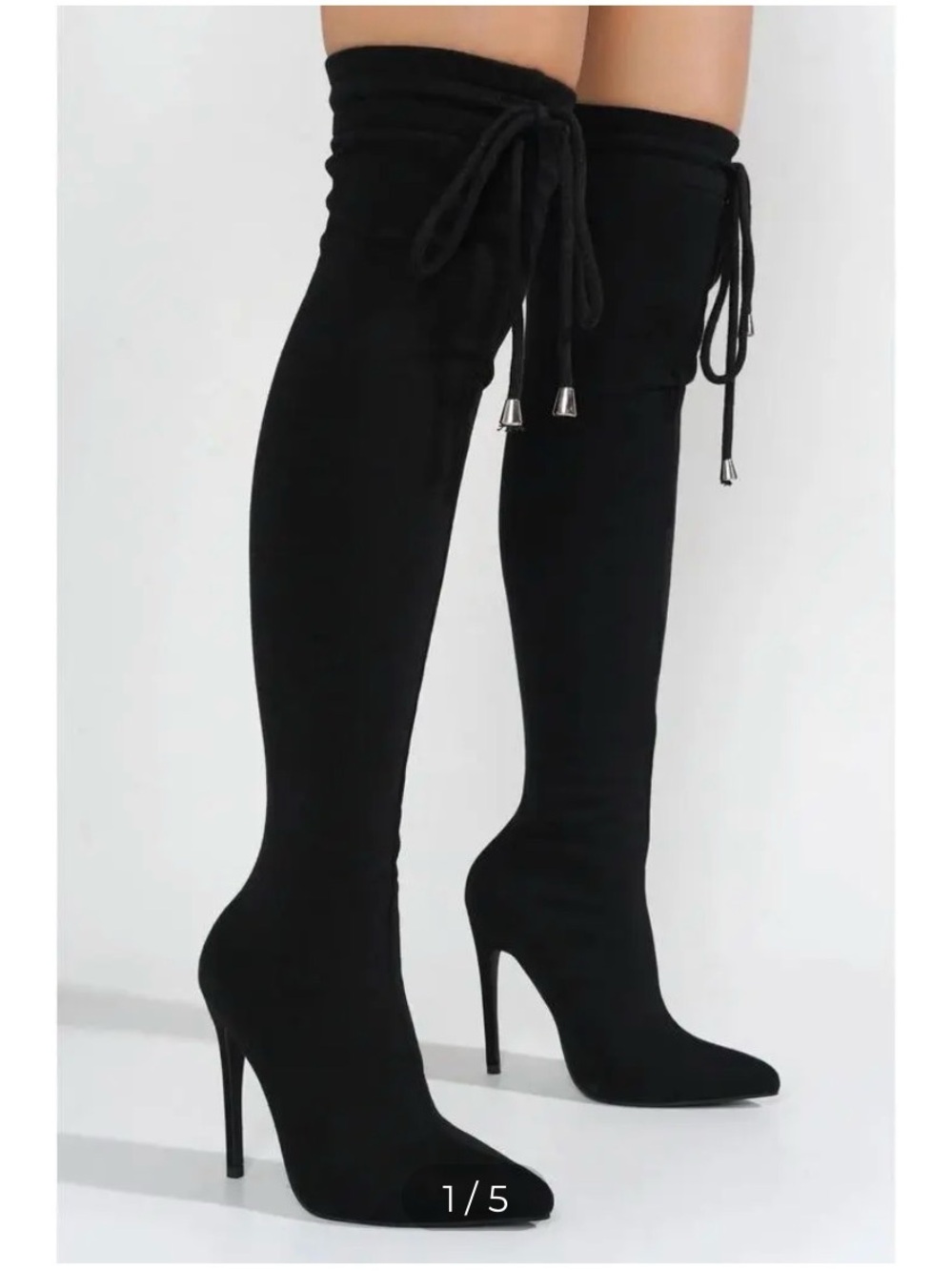 CAPE ROBBIN VIRAL Black Over-the-Knee Stiletto Boots - Fashion Brand